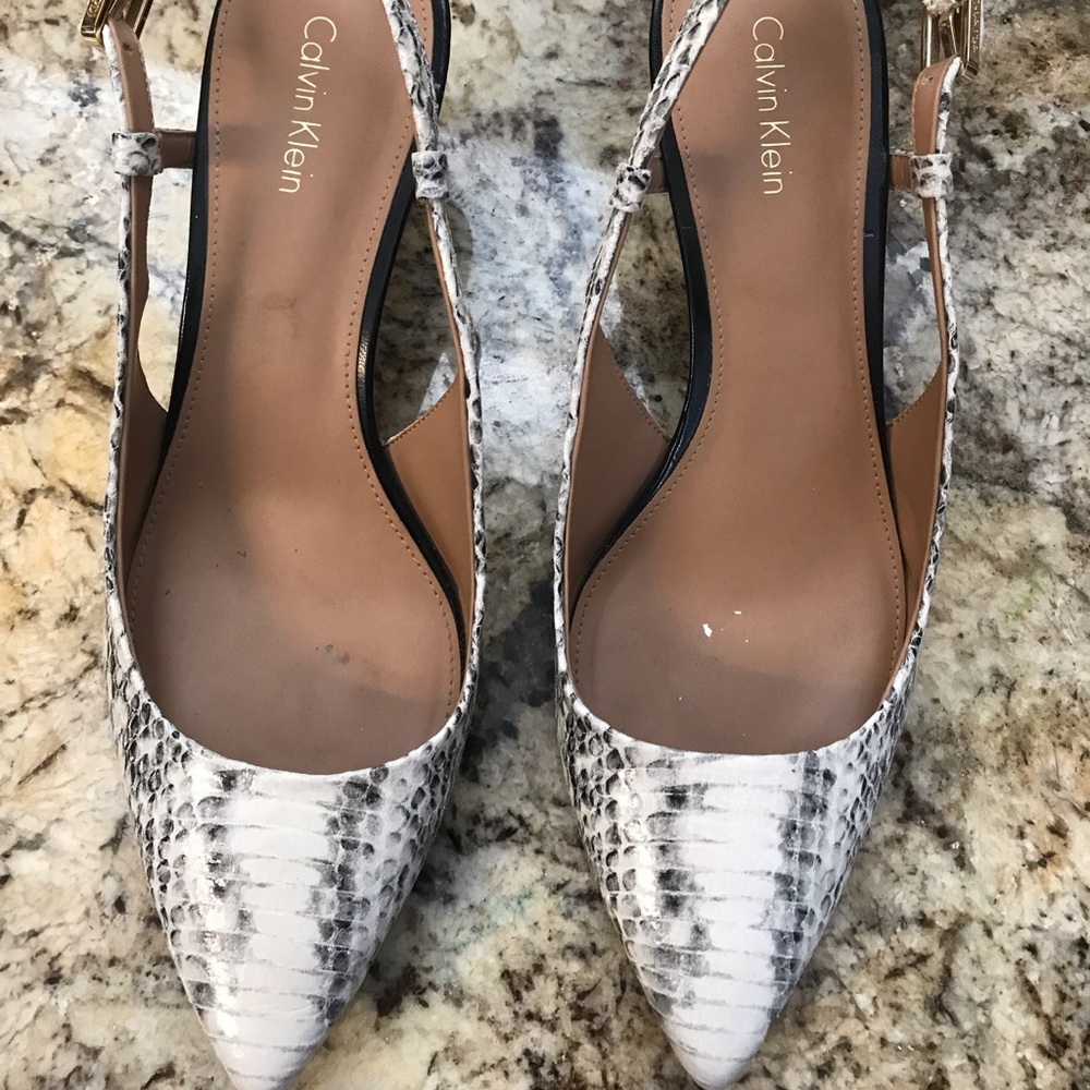 Calvin Klein Snake Print Heels